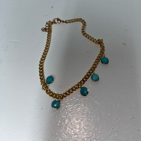 Gold Bracelet with Turquoise Stones - Picture 4 of 5